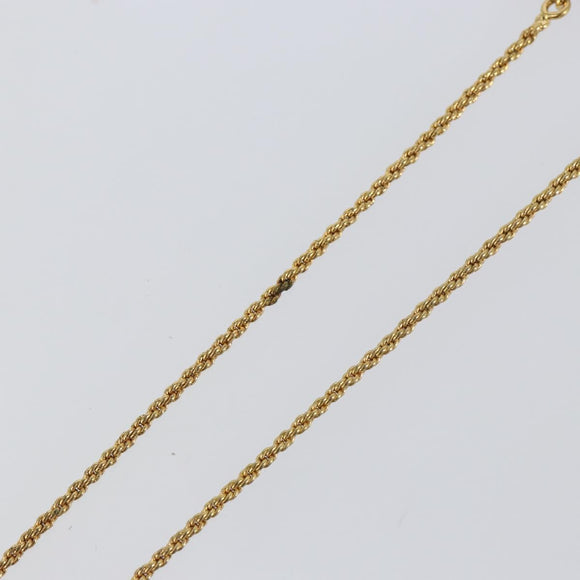 Christian Dior Rope Circle CD Logo Necklace metal Gold Tone Auth 146053