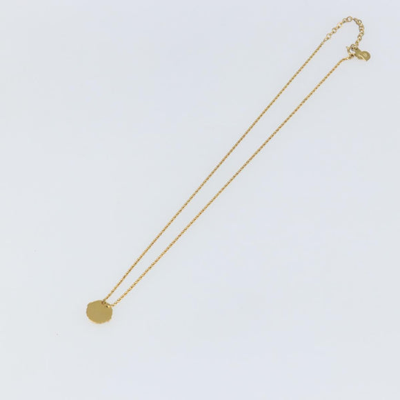 Christian Dior Rope Circle CD Logo Necklace metal Gold Tone Auth 146053