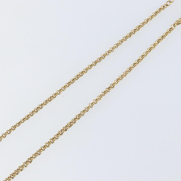 Christian Dior Rhinestone CD logo Necklace metal Gold Tone Auth 146055