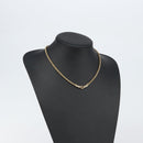 Christian Dior Rhinestone CD logo Necklace metal Gold Tone Auth 146055-14