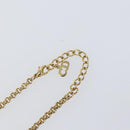 Christian Dior Rhinestone CD logo Necklace metal Gold Tone Auth 146055-7