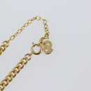 Christian Dior Curve Chain CD logo Necklace metal Gold Tone Auth 146056-13