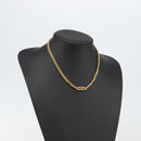 Christian Dior Curve Chain CD logo Necklace metal Gold Tone Auth 146056-14