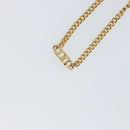 Christian Dior Curve Chain CD logo Necklace metal Gold Tone Auth 146056-3