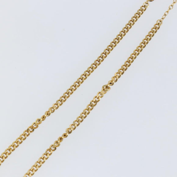 Christian Dior Curve Chain CD logo Necklace metal Gold Tone Auth 146056