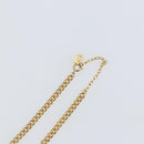 Christian Dior Curve Chain CD logo Necklace metal Gold Tone Auth 146056-6
