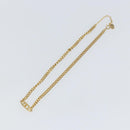 Christian Dior Curve Chain CD logo Necklace metal Gold Tone Auth 146056-8