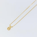 Christian Dior Rhinestone Teardrop CD logo Necklace metal Gold Tone Auth 146057-10