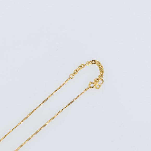 Christian Dior Rhinestone Teardrop CD logo Necklace metal Gold Tone Auth 146057