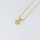 Christian Dior Rhinestone Teardrop CD logo Necklace metal Gold Tone Auth 146057-3