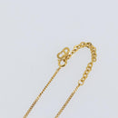 Christian Dior Rhinestone Teardrop CD logo Necklace metal Gold Tone Auth 146057-7