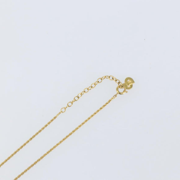 Christian Dior Rope Circle CD Logo Necklace metal Gold Tone Auth 146058