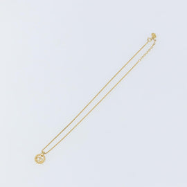 Christian Dior Rope Circle CD Logo Necklace metal Gold Tone Auth 146058 - 0