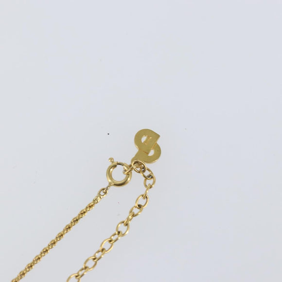 Christian Dior Rope Circle CD Logo Necklace metal Gold Tone Auth 146058