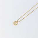 Christian Dior Rope Circle CD Logo Necklace metal Gold Tone Auth 146058-9