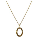 Christian Dior Circle Necklace metal Gold Tone Auth 146059-1