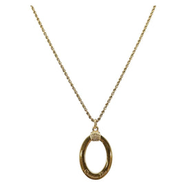 Christian Dior Circle Necklace metal Gold Tone Auth 146059