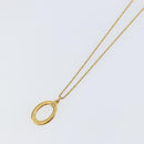 Christian Dior Circle Necklace metal Gold Tone Auth 146059-4