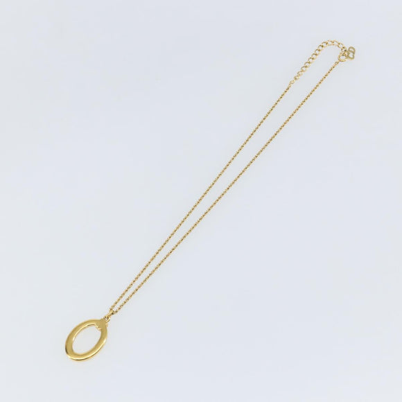 Christian Dior Circle Necklace metal Gold Tone Auth 146059