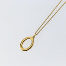 Christian Dior Circle Necklace metal Gold Tone Auth 146059-9
