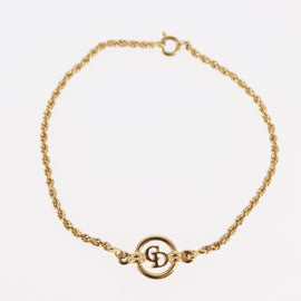Christian Dior Circle Logo Bracelet metal Gold Tone Auth 146060 - 0