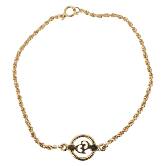 Christian Dior Circle Logo Bracelet metal Gold Tone Auth 146060