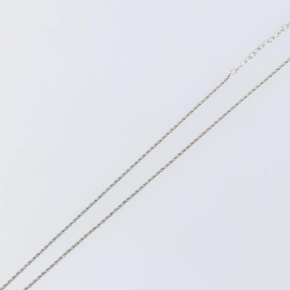 Christian Dior CD Logo Necklace metal Silver tone Auth 146061