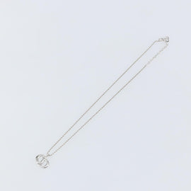 Christian Dior CD Logo Necklace metal Silver tone Auth 146061 - 0