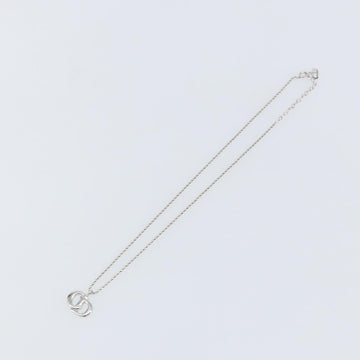 Christian Dior CD Logo Necklace metal Silver tone Auth 146061 - 0