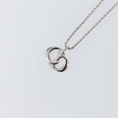 Christian Dior CD Logo Necklace metal Silver tone Auth 146061-3