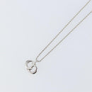 Christian Dior CD Logo Necklace metal Silver tone Auth 146061-4