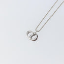 Christian Dior CD Logo Necklace metal Silver tone Auth 146061-9