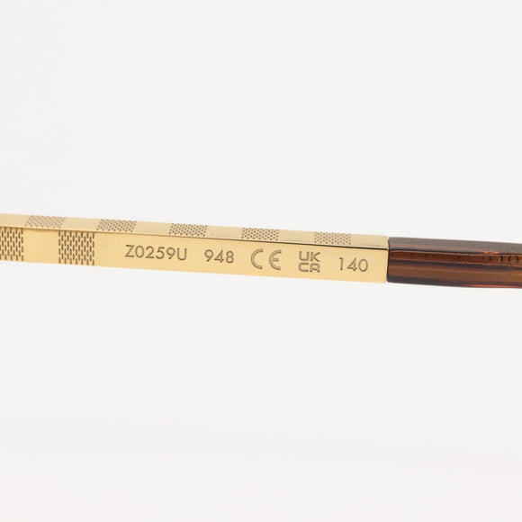 LOUIS VUITTON Damier Sunglasses Attitude metal Gold Tone Z0259U LV Auth 146064