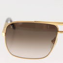 LOUIS VUITTON Damier Sunglasses Attitude metal Gold Tone Z0259U LV Auth 146064-4