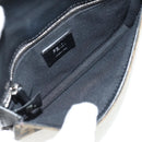 FENDI Zucca Canvas Baguette Shoulder Bag Black Brown Silver Auth 146069M-21