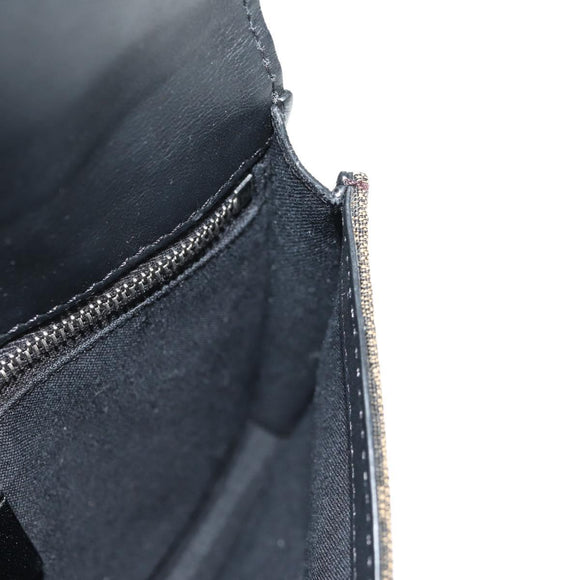 FENDI Zucca Canvas Baguette Shoulder Bag Black Brown Silver Auth 146069M