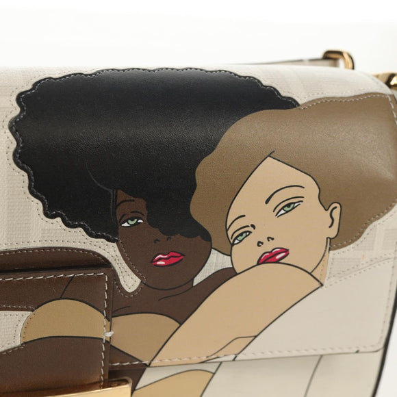 FENDI Zucca Canvas Antonio Lopez Mamma Baguette Bag 2way Ivory Auth 146070SM