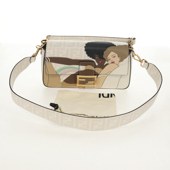 FENDI Zucca Canvas Antonio Lopez Mamma Baguette Bag 2way Ivory Auth 146070SM