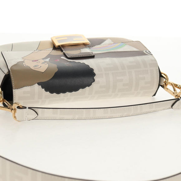 FENDI Zucca Canvas Antonio Lopez Mamma Baguette Bag 2way Ivory Auth 146070SM