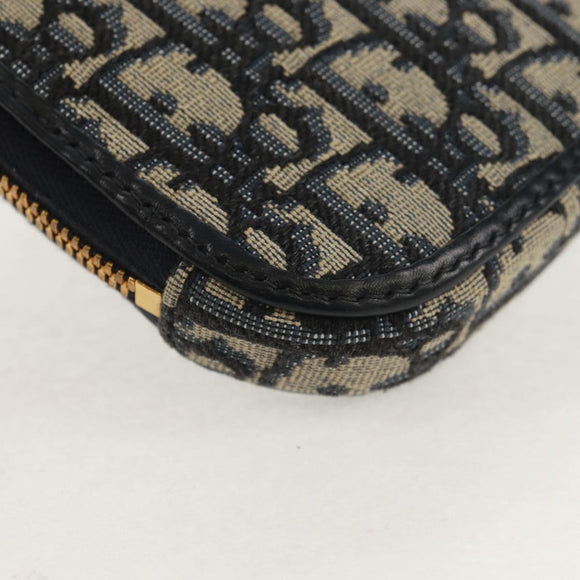 Christian Dior Trotter Canvas Montaigne Chain Bag Navy Gold Auth 146071AM