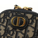 Christian Dior Trotter Canvas Montaigne Chain Bag Navy Gold Auth 146071SAM-22