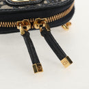 Christian Dior Trotter Canvas Montaigne Chain Bag Navy Gold Auth 146071SAM-23