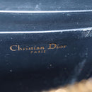 Christian Dior Trotter Canvas Montaigne Chain Bag Navy Gold Auth 146071SAM-24