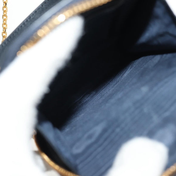 Christian Dior Trotter Canvas Montaigne Chain Bag Navy Gold Auth 146071SAM