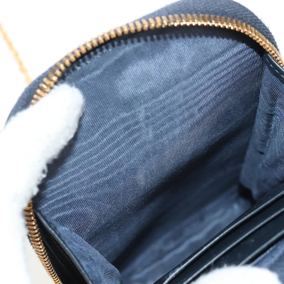 Christian Dior Trotter Canvas Montaigne Chain Bag Navy Gold Auth 146071SAM