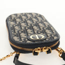 Christian Dior Trotter Canvas Montaigne Chain Bag Navy Gold Auth 146071SAM-6
