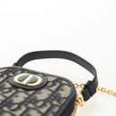 Christian Dior Trotter Canvas Montaigne Chain Bag Navy Gold Auth 146071SAM-14