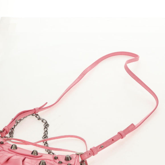 BALENCIAGA LucaGol XS Shoulder Bag Leather 2way Pink Silver 695814 Auth 146072AM