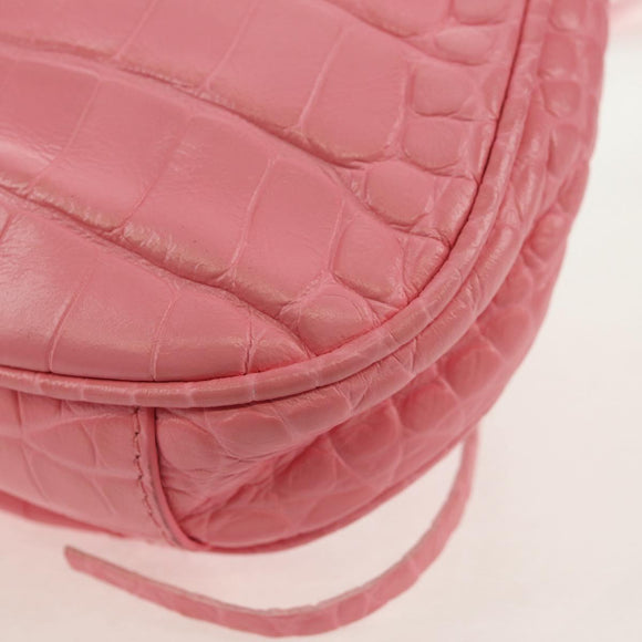 BALENCIAGA LucaGol XS Shoulder Bag Leather 2way Pink Silver 695814 Auth 146072AM