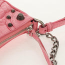 BALENCIAGA LucaGol XS Shoulder Bag Leather 2way Pink Silver 695814 Auth 146072AM-19